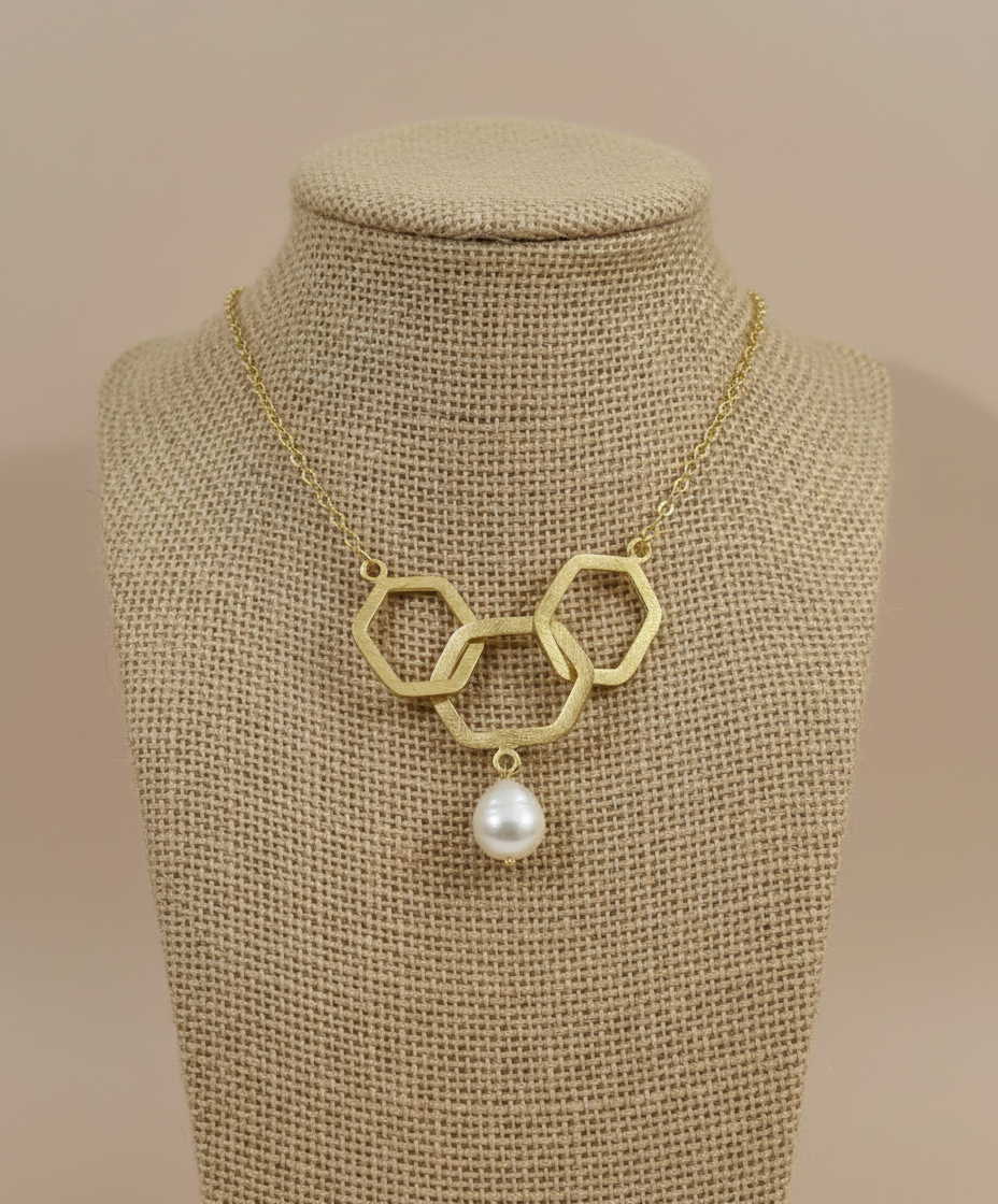 Triksha Pearl 18K Gold-Plated Brass Necklace