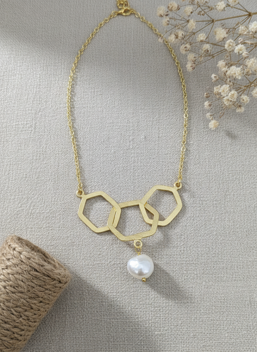 Triksha Pearl 18K Gold-Plated Brass Necklace