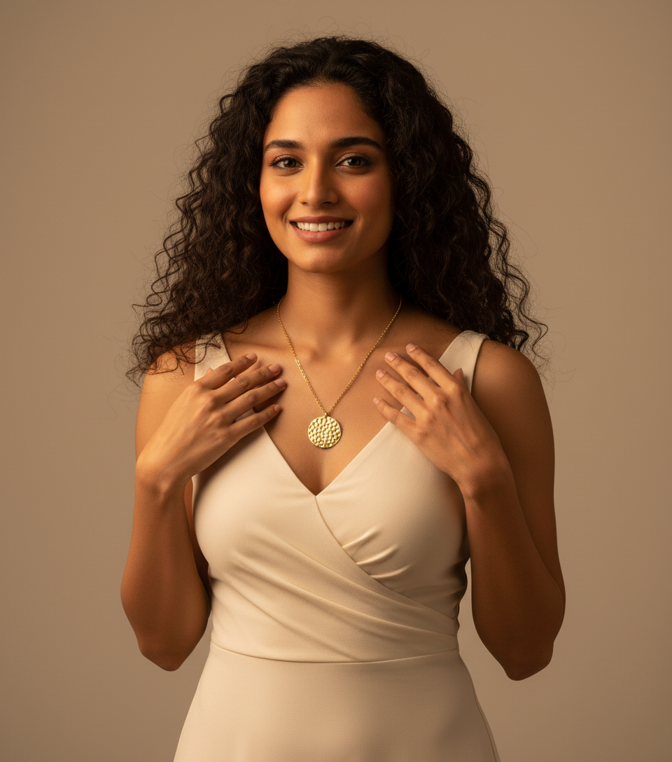 Ravika SunDisc 18K Gold-Plated Brass Necklace