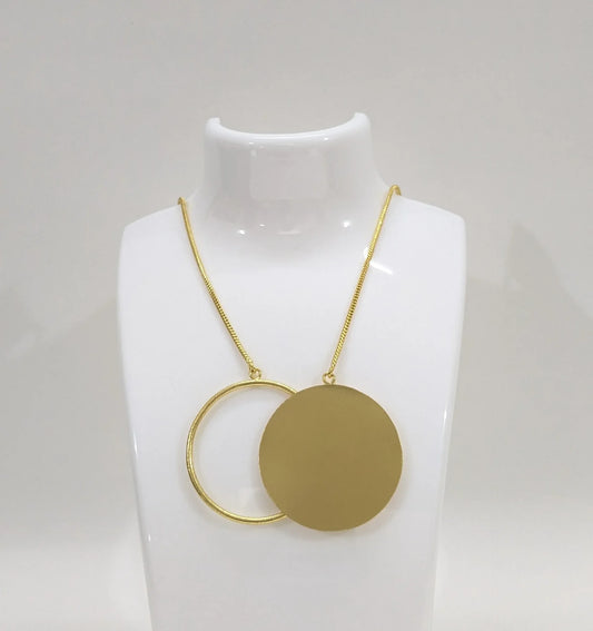 Brass Lunar loop Necklace