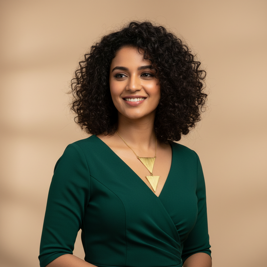 Trikonya Dual 18K Gold-Plated Brass Necklace