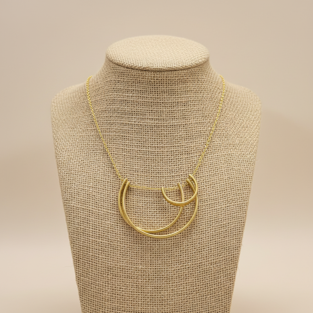 Nishka Crescent 18K gold-Plated Brass Necklace