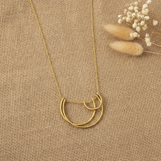 Nishka Crescent 18K gold-Plated Brass Necklace