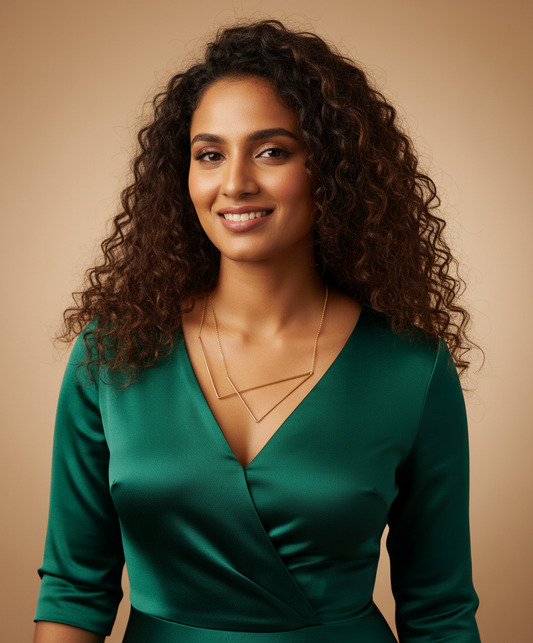 Akriti Linear 18K Gold-Plated Brass Necklace