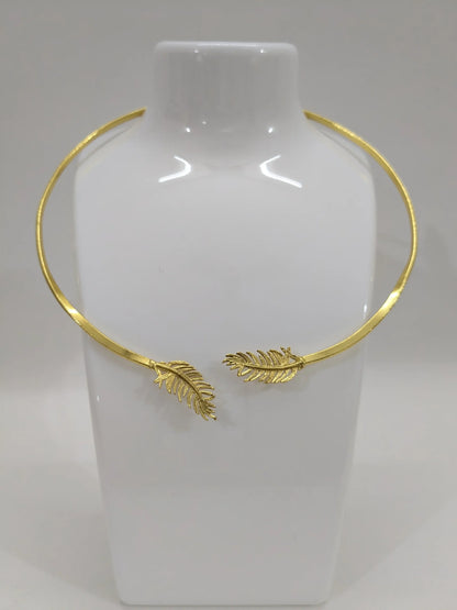 Vanasri Leaf 18K Gold-Plated Brass Hasli Necklace