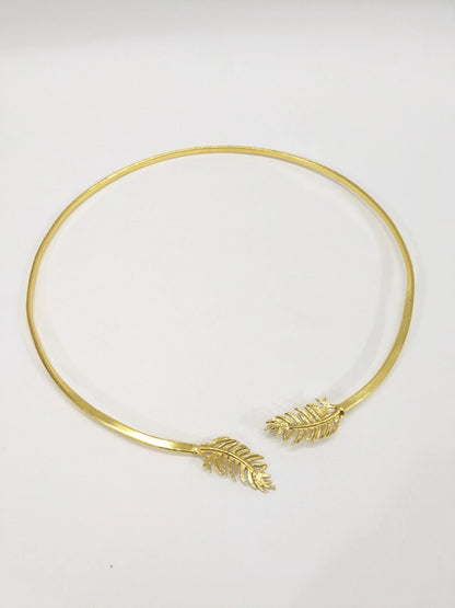 Vanasri Leaf 18K Gold-Plated Brass Hasli Necklace