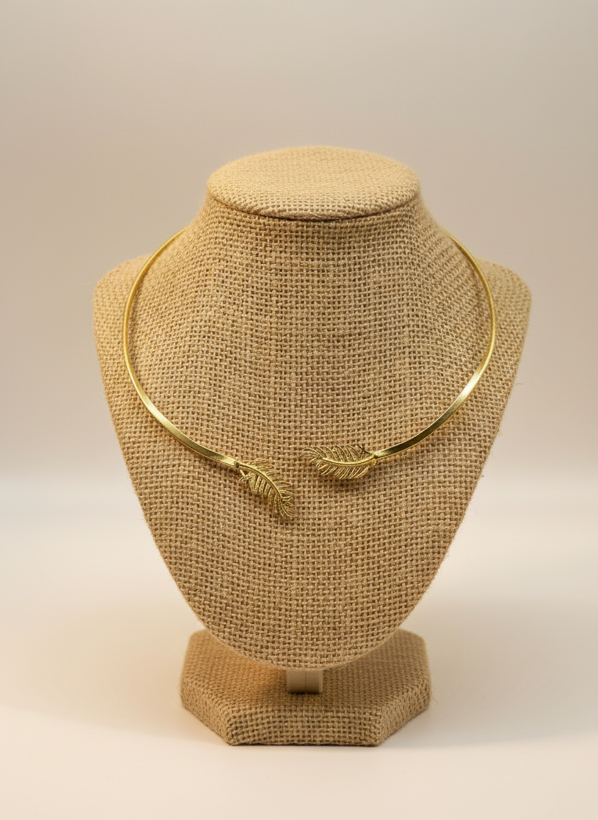 Vanasri Leaf 18K Gold-Plated Brass Hasli Necklace