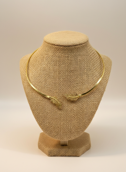 Vanasri Leaf 18K Gold-Plated Brass Hasli Necklace