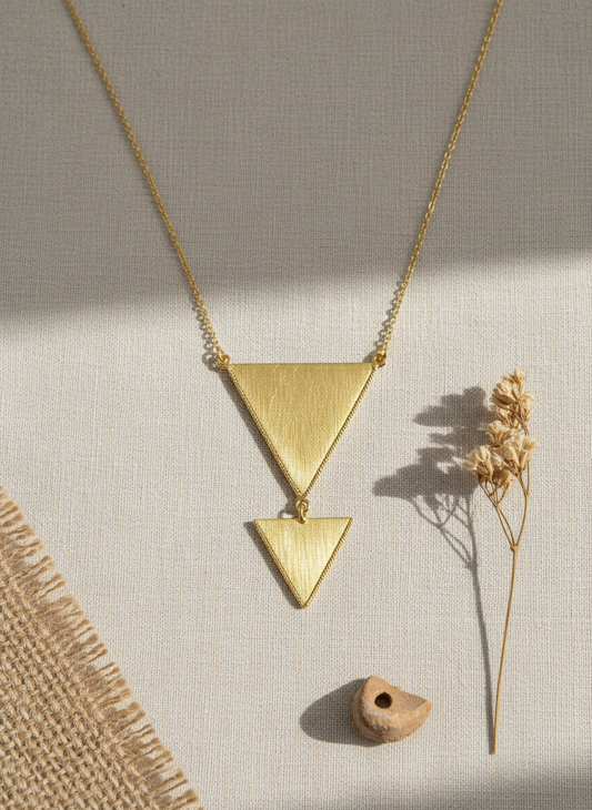 Trikonya Dual 18K Gold-Plated Brass Necklace