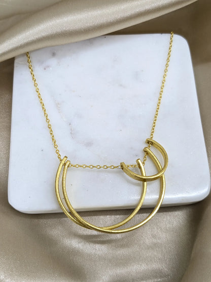 Nishka Crescent 18K gold-Plated Brass Necklace