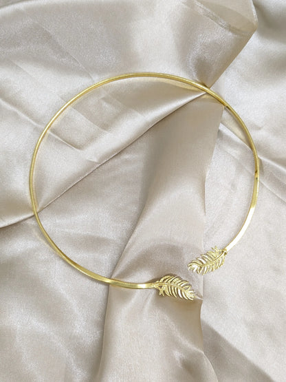 Vanasri Leaf 18K Gold-Plated Brass Hasli Necklace