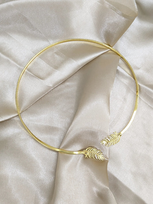 Brass Leafy fern necklace