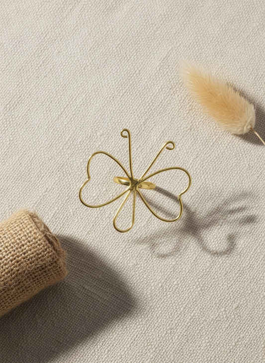 Kshana Flutter 18K Gold-Plated Brass Adjustable Ring