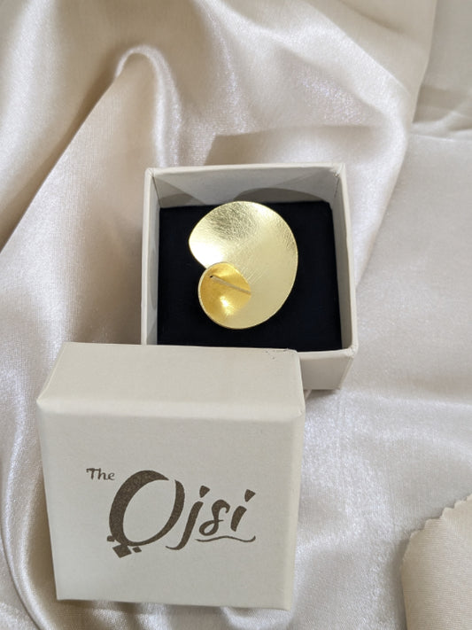 Vartuli Swirl 18K Gold-Plated Brass Ring