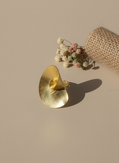 Vartuli Swirl 18K Gold-Plated Brass Ring