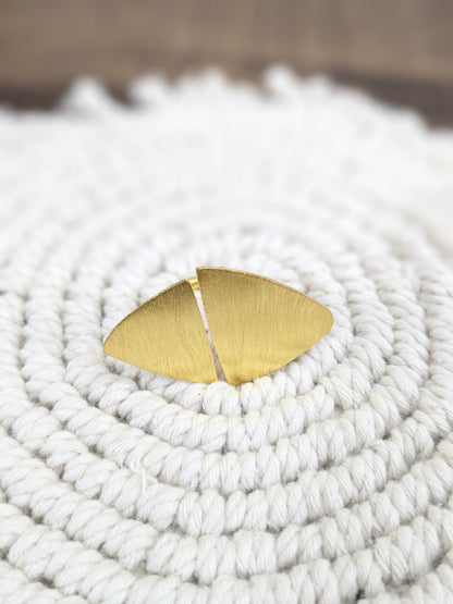 Brass Duo Triads Ring adjustable and gold plated