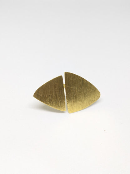 Brass Duo Triads Ring adjustable and gold plated
