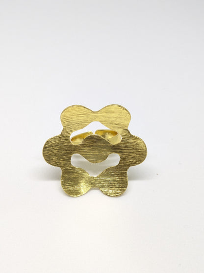 Pushpika Bloom 18K Gold-Plated Brass Ring