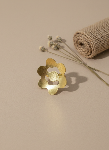 Pushpika Bloom 18K Gold-Plated Brass Ring