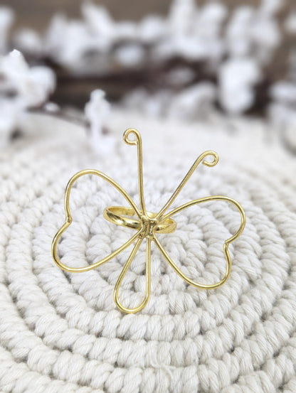 Kshana Flutter 18K Gold-Plated Brass Adjustable Ring