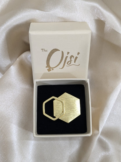 Triksha Hexa 18K Gold-Plated Brass Ring