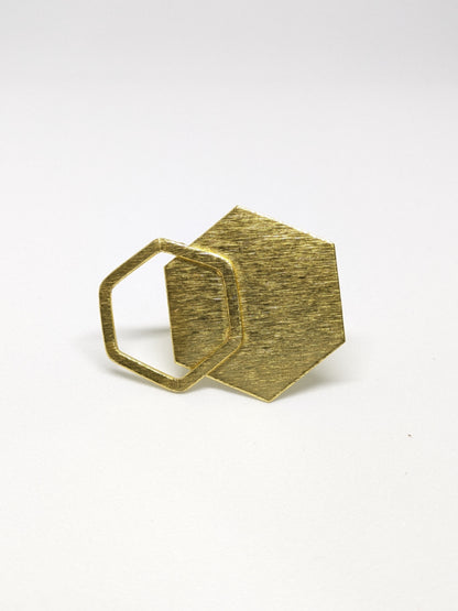 Triksha Hexa 18K Gold-Plated Brass Ring