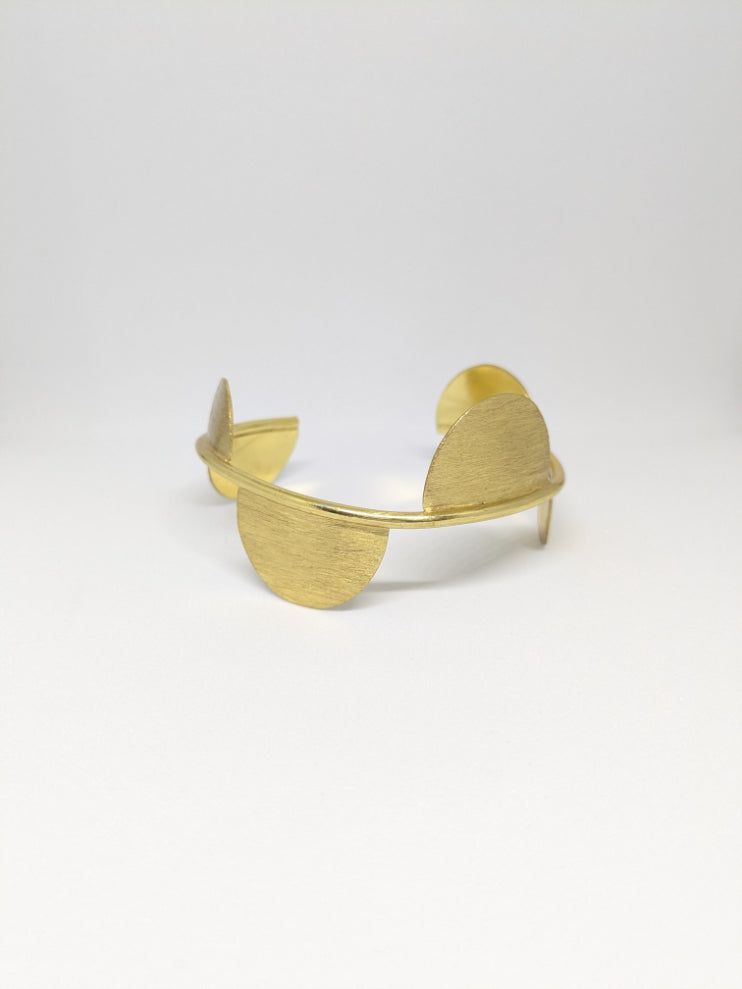 Brass lunar embrace bracelet