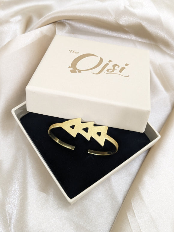 Brass Mountain Crest Cuff bracelet