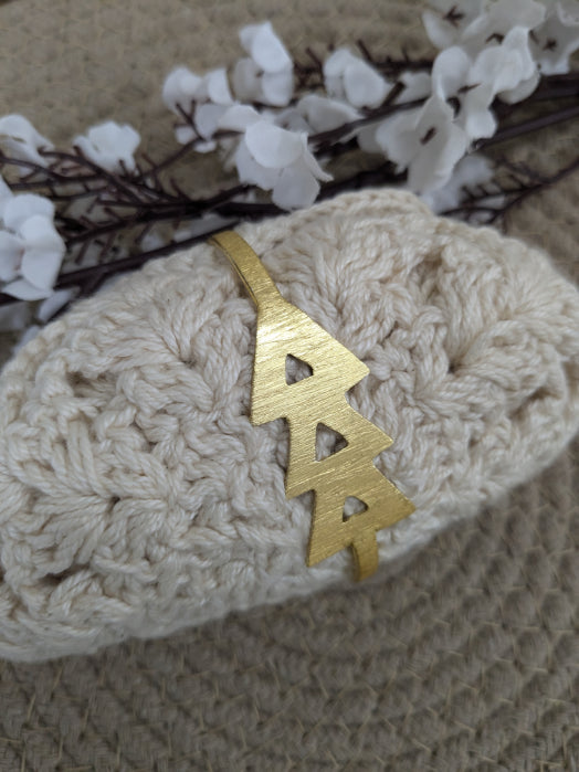 Brass Mountain Crest Cuff bracelet