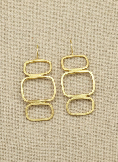 Trikaya Shape 18K Gold-Plated Brass Earrings