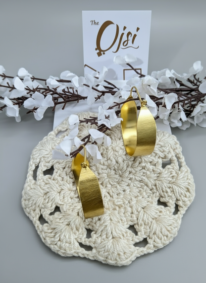 Raaga Curve 18K Gold-Plated Brass Hoop Earrings