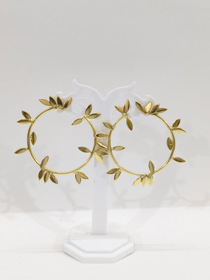 Vanika Leaf 18K Gold-Plated Brass Earrings