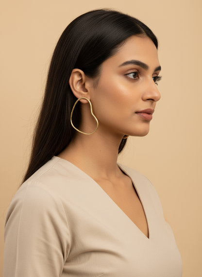 Hridyaa Hearts 18K Gold-Plated brass stud earrings