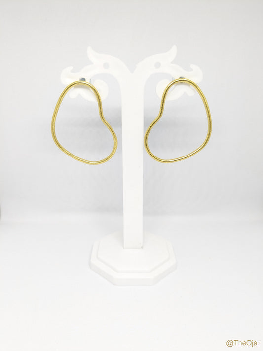Golden Hearts brass stud earrings