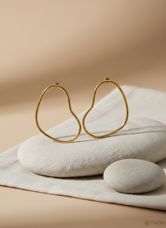 Hridyaa Hearts 18K Gold-Plated brass stud earrings