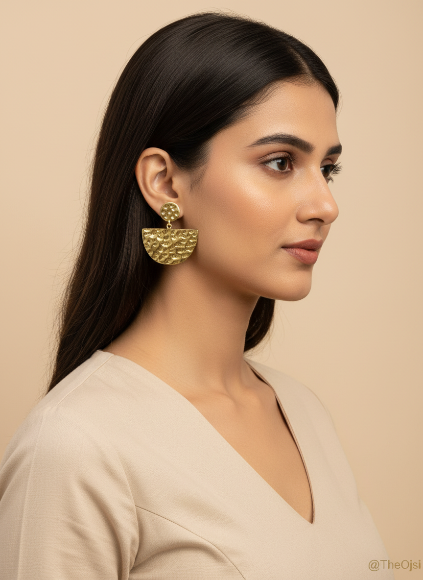 Samvriti Circular 18K Gold-Plated brass dangler earrings