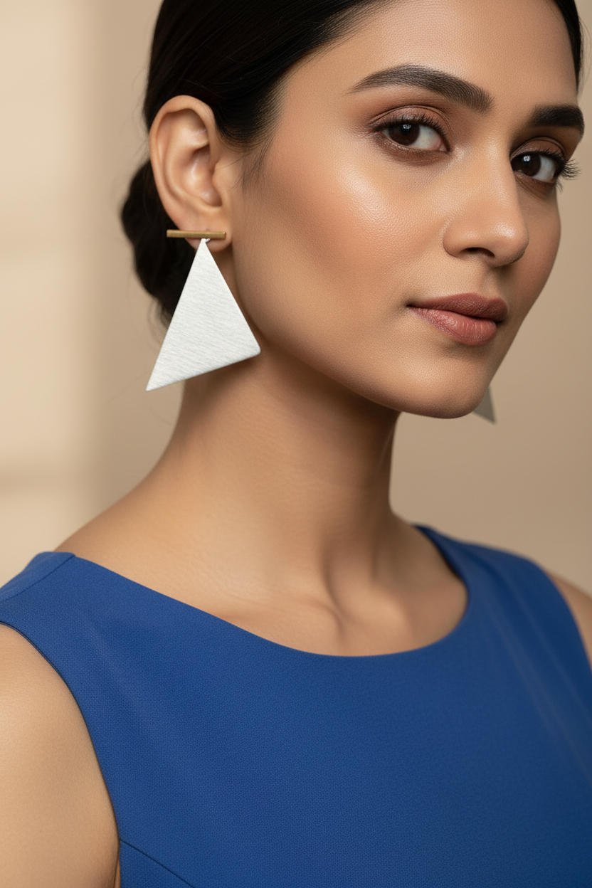 Trikonika Triangular 18K Gold-Plated Brass stud earrings