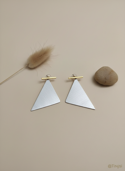 Trikonika Triangular 18K Gold-Plated Brass stud earrings