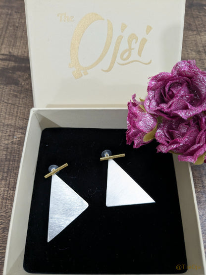 Trikonika Triangular 18K Gold-Plated Brass stud earrings