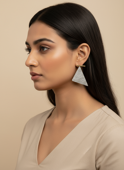 Trikonika Triangular 18K Gold-Plated Brass stud earrings