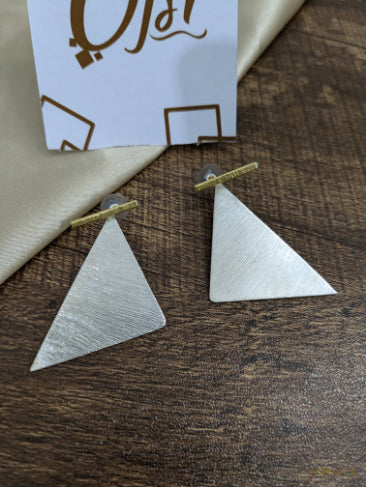 Prismatic Elegance Brass stud earrings