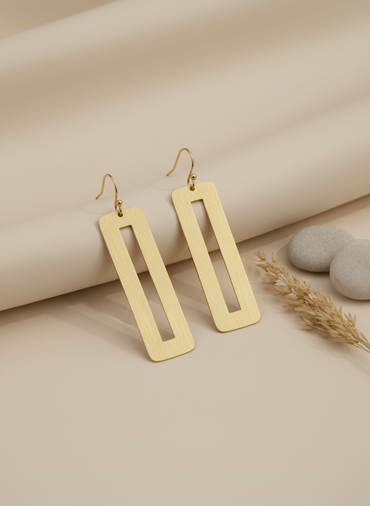 Ayatika Rectangular 18K Gold-Plated brass earrings