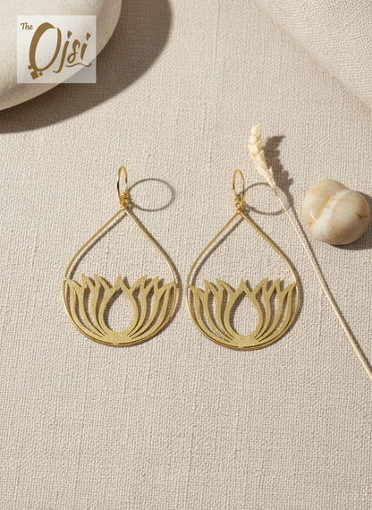Padmika Lotus 18K Gold-Plated brass earrings