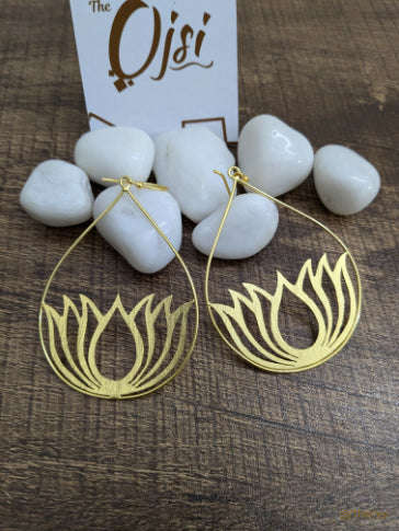 Golden Lotus drops earrings