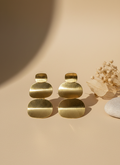 Pankhudi Rose Petals 18K Gold Plated Brass Stud Earrings