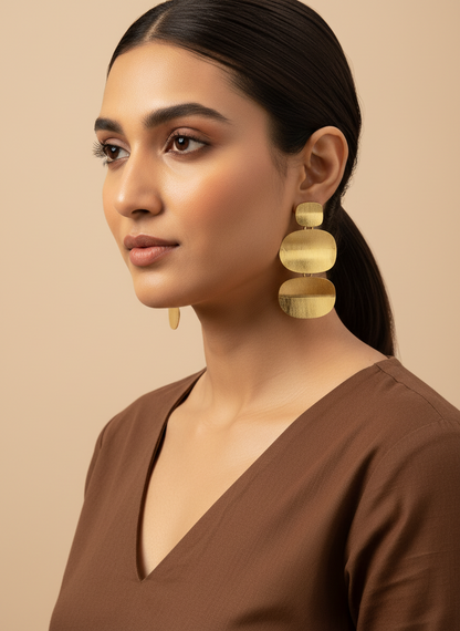 Pankhudi Rose Petals 18K Gold Plated Brass Stud Earrings
