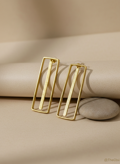 Rekhaa Rectangular stud earrings 18K Gold-Plated Brass