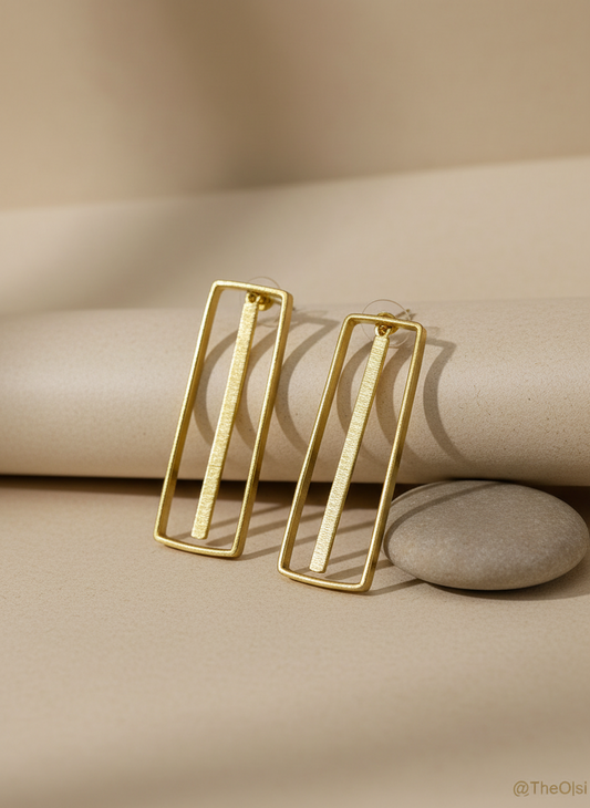 Rekhaa Rectangular stud earrings 18K Gold-Plated Brass