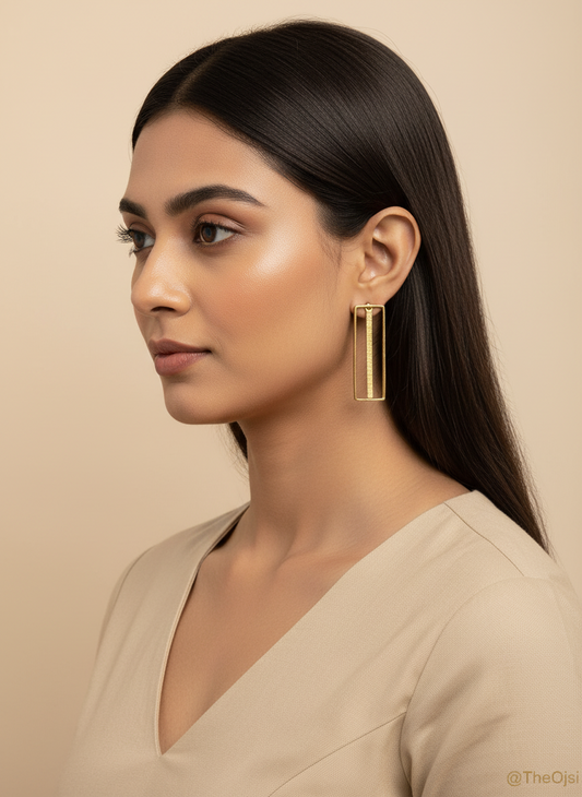 Rekhaa Rectangular stud earrings 18K Gold-Plated Brass