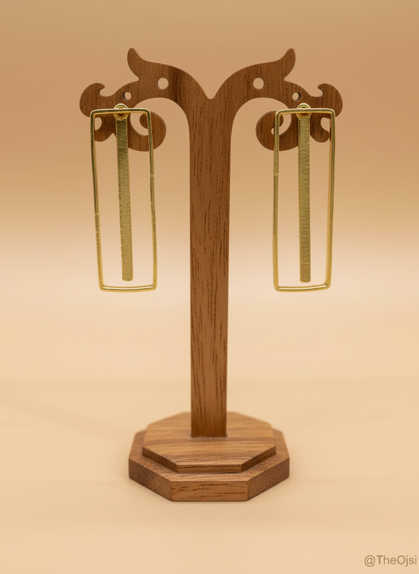 Rekhaa Rectangular stud earrings 18K Gold-Plated Brass